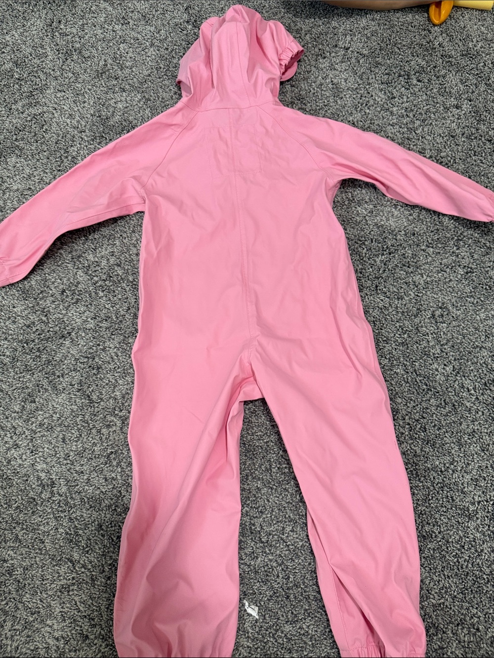 Cat & Jack Pink Hooded Kids One-Piece Footie Rain Suit - Picture 3 of 3